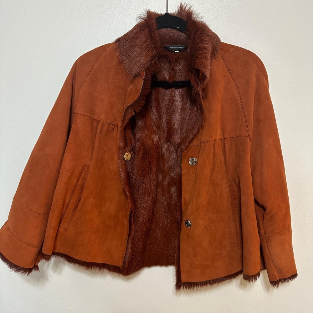 Hugo Boss crop fur jacket